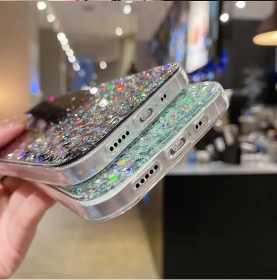 Чехол Samsung Galaxy S20 с блестками силиконовый