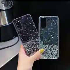 Чехол Samsung Galaxy S20 с блестками силиконовый