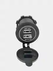 Белый зарядное устройство с 2 USB портами для мототехники, 12-24V