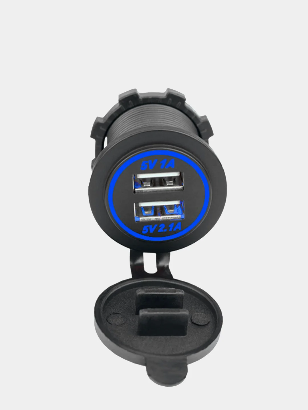 Синий зарядное устройство с 2 USB портами для мототехники, 12-24V