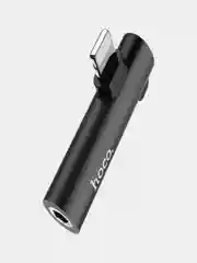 Черный адаптер HOCO LS21 Lightning на 3.5мм аудио конвертер