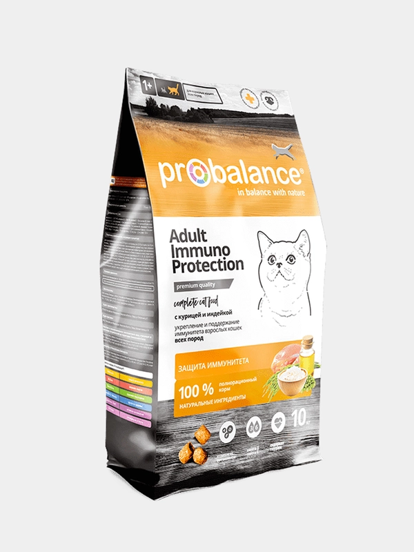 ProBalance Adult Immuno Protection Корм сухой для кошек с курицей и ...