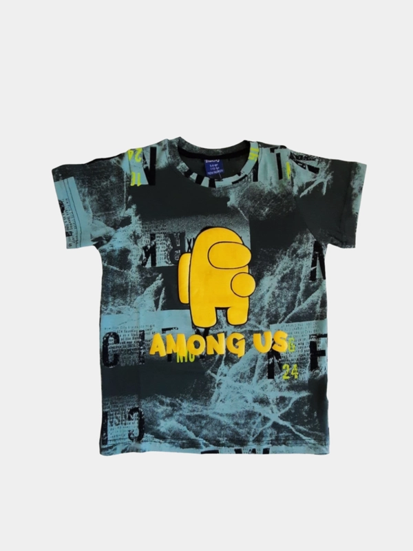 Футболка с принтом Among Us, серая, 16-24