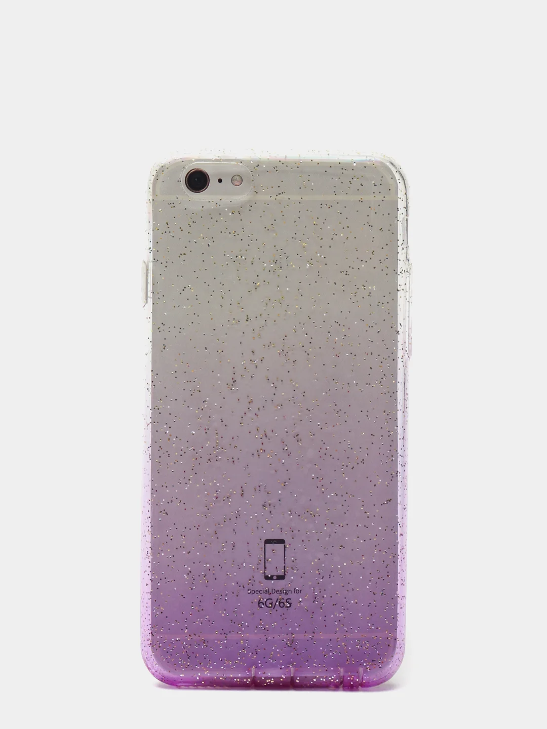Лавандовый чехол силиконовый прозрачный с градиентным окрасом iPhone 6/6s