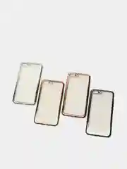 Чехол силиконовый iPhone 7 , 7 Plus , 8 , 8 Plus , X , Xs , прозрачный с окантовкой