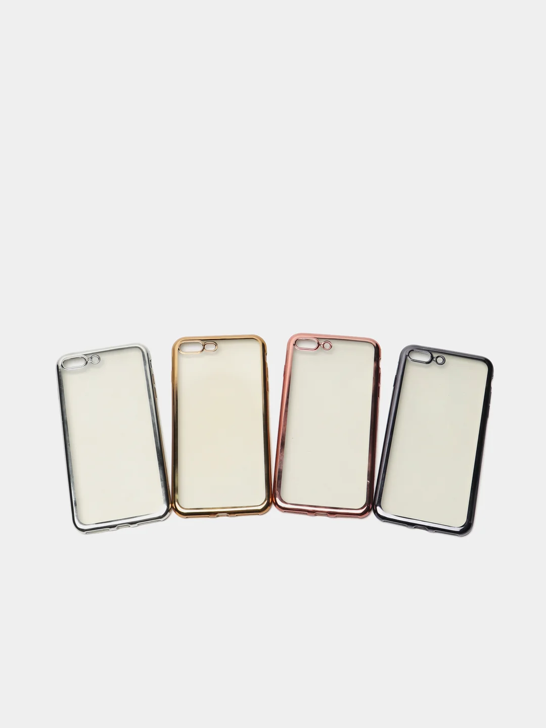 Чехол силиконовый iPhone 7 , 7 Plus , 8 , 8 Plus , X , Xs , прозрачный с окантовкой