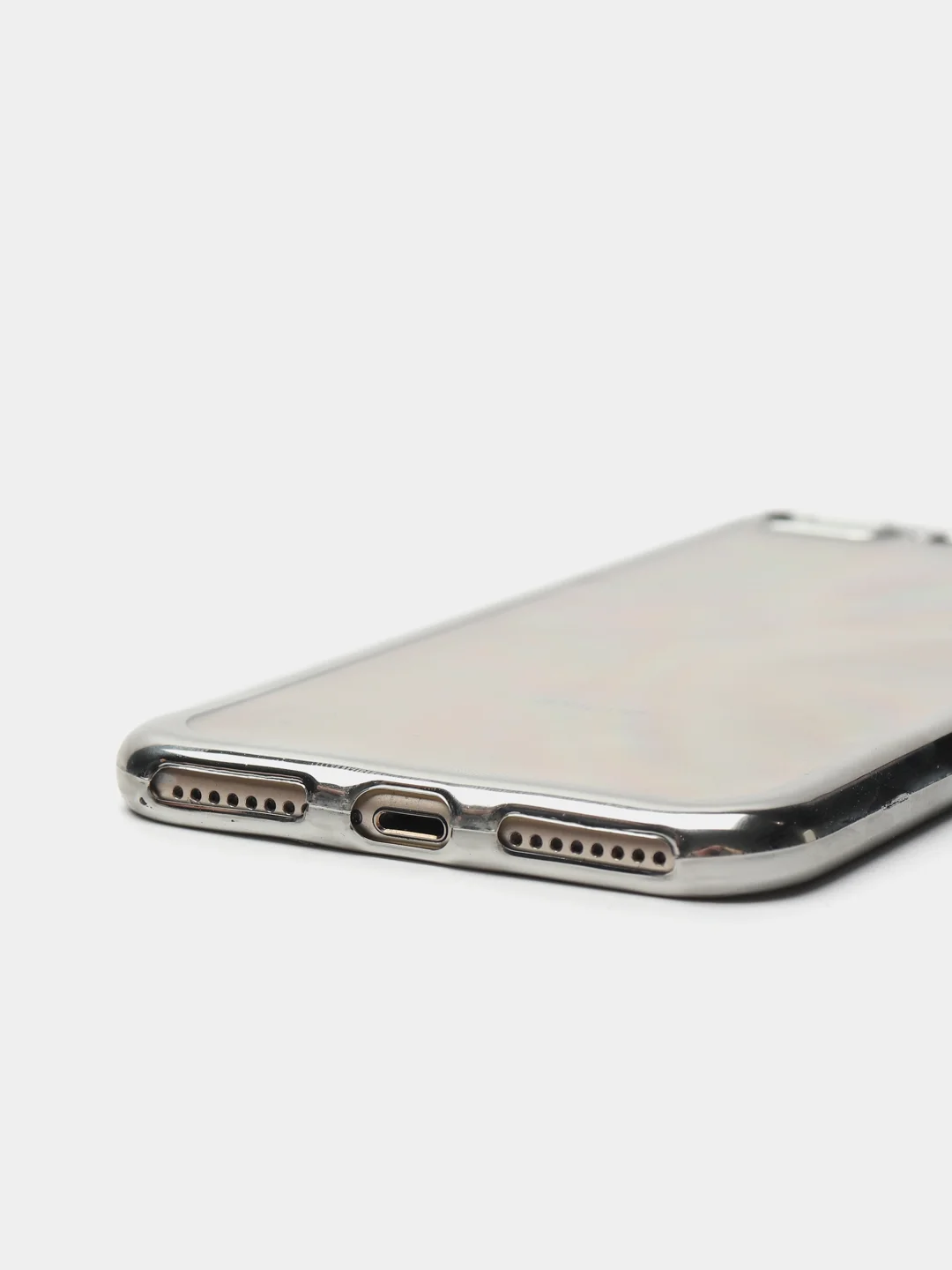 Чехол силиконовый iPhone 7 , 7 Plus , 8 , 8 Plus , X , Xs , прозрачный с окантовкой