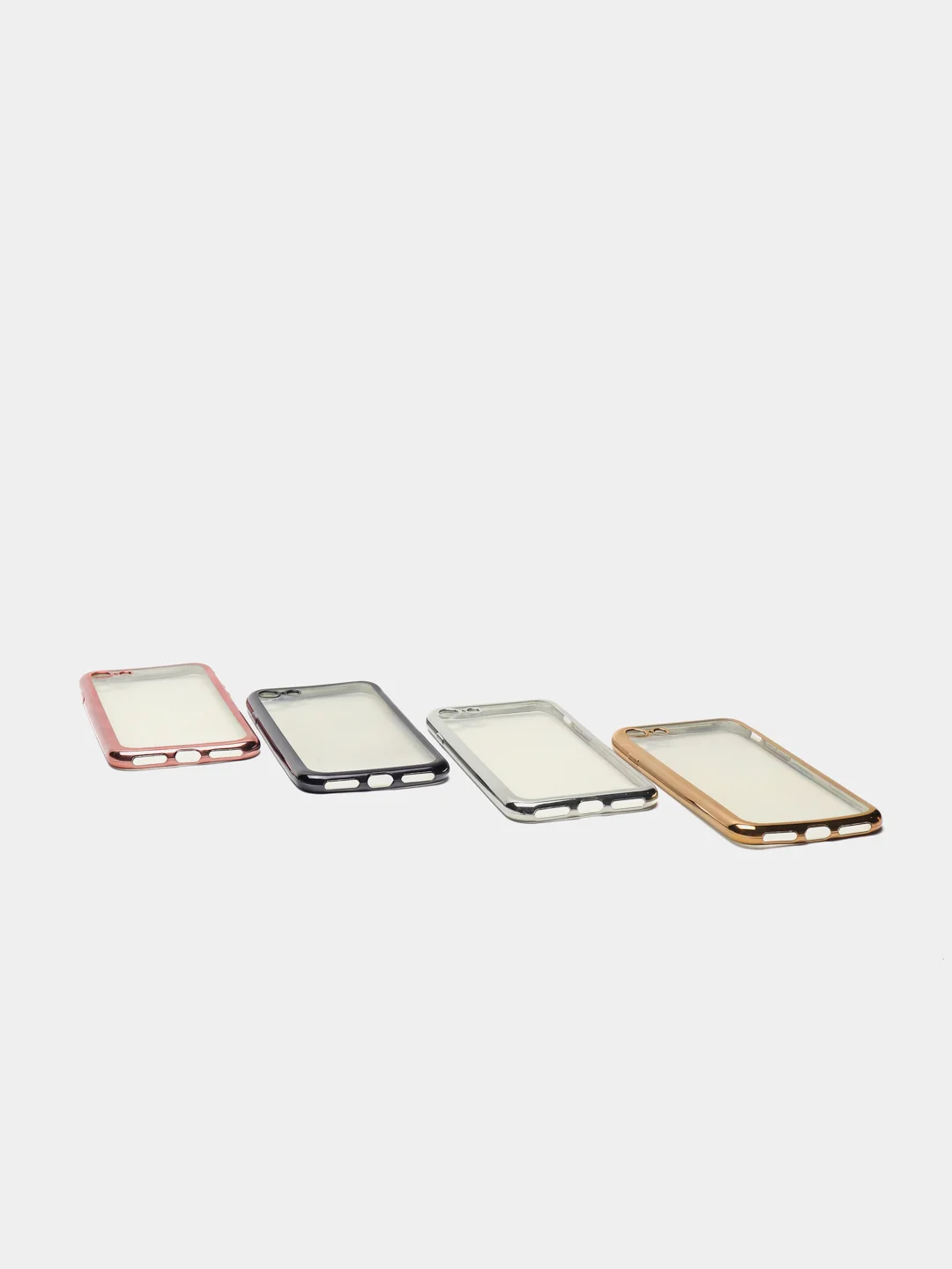 Чехол силиконовый iPhone 7 , 7 Plus , 8 , 8 Plus , X , Xs , прозрачный с окантовкой