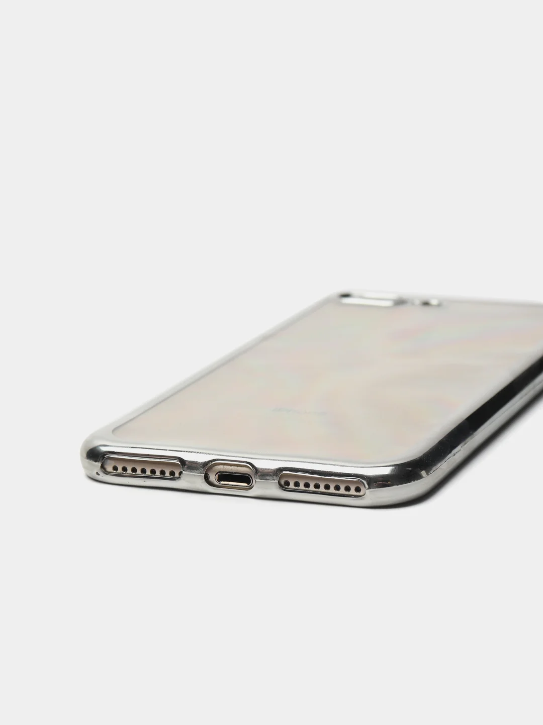 Чехол силиконовый iPhone 7 , 7 Plus , 8 , 8 Plus , X , Xs , прозрачный с окантовкой