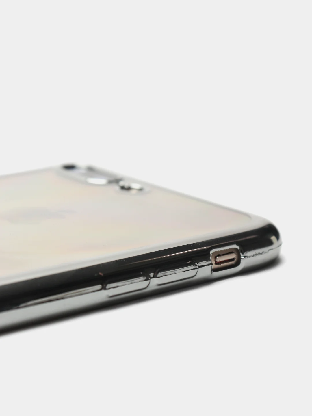 Чехол силиконовый iPhone 7 , 7 Plus , 8 , 8 Plus , X , Xs , прозрачный с окантовкой