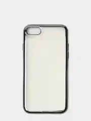 Серый чехол силиконовый iPhone 7 , 7 Plus , 8 , 8 Plus , X , Xs , прозрачный с окантовкой