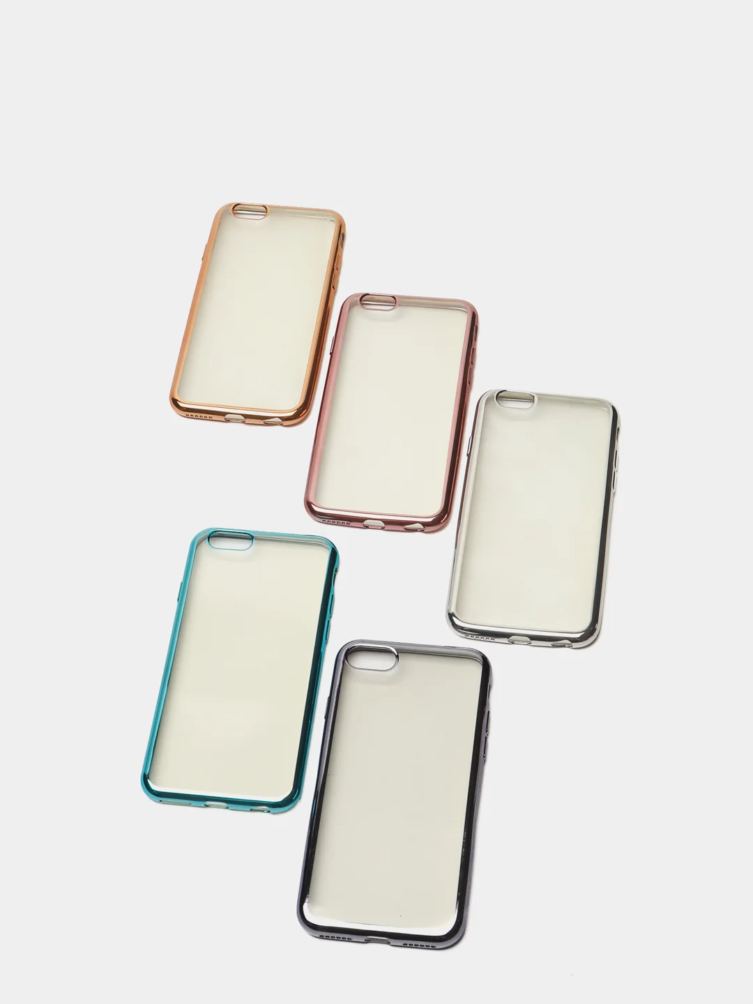 Серый чехол силиконовый iPhone 7 , 7 Plus , 8 , 8 Plus , X , Xs , прозрачный с окантовкой
