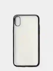 Серый чехол силиконовый iPhone 7 , 7 Plus , 8 , 8 Plus , X , Xs , прозрачный с окантовкой