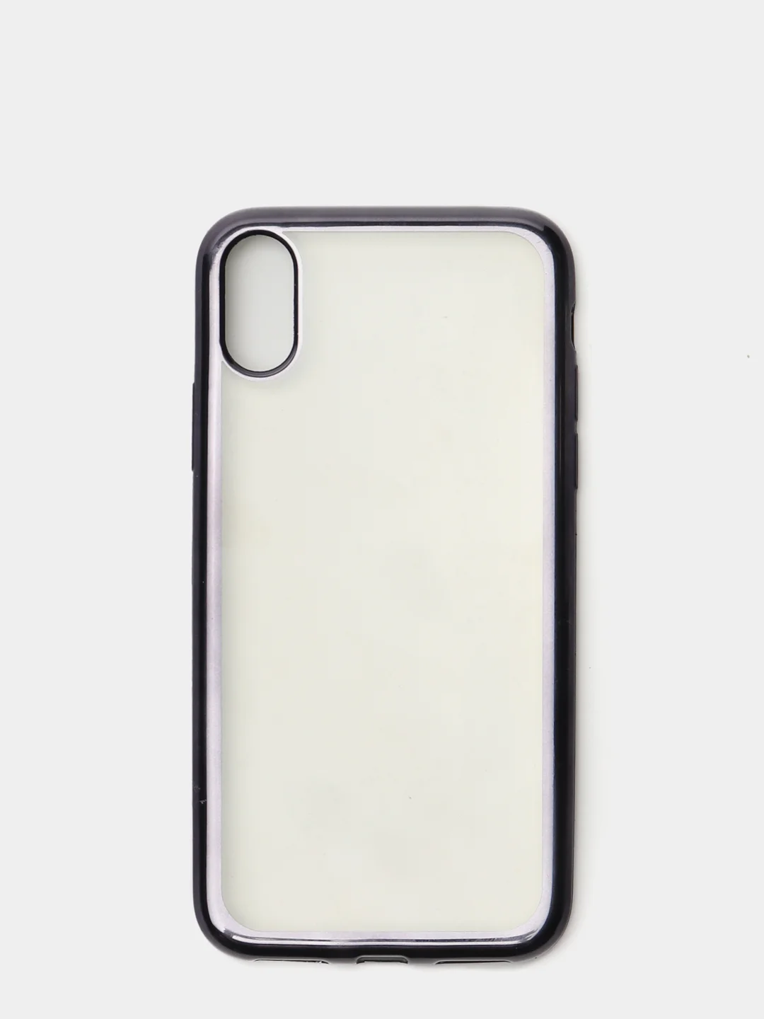 Серый чехол силиконовый iPhone 7 , 7 Plus , 8 , 8 Plus , X , Xs , прозрачный с окантовкой