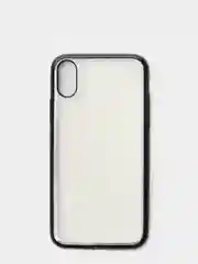 Серый чехол силиконовый iPhone 7 , 7 Plus , 8 , 8 Plus , X , Xs , прозрачный с окантовкой