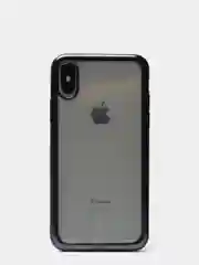 Серый чехол силиконовый iPhone 7 , 7 Plus , 8 , 8 Plus , X , Xs , прозрачный с окантовкой