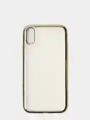 Серый чехол силиконовый iPhone 7 , 7 Plus , 8 , 8 Plus , X , Xs , прозрачный с окантовкой