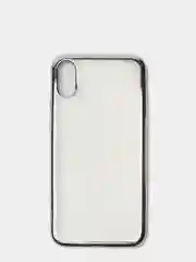 Серый чехол силиконовый iPhone 7 , 7 Plus , 8 , 8 Plus , X , Xs , прозрачный с окантовкой