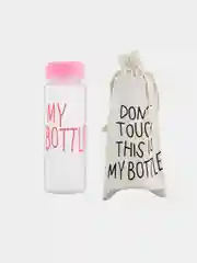 Розовый спортивная бутылка для воды и коктейлей My Bottle с крышкой, в чехле