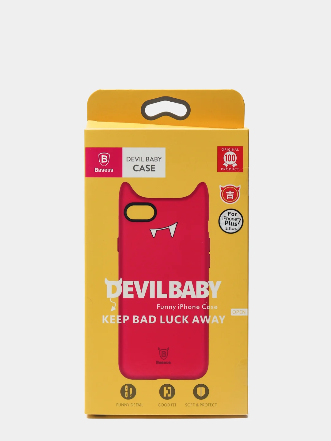 Красный чехол силиконовый Baseus Devil Baby iPhone 7 / 7 Plus / 8 / 8 Plus / SE 2020