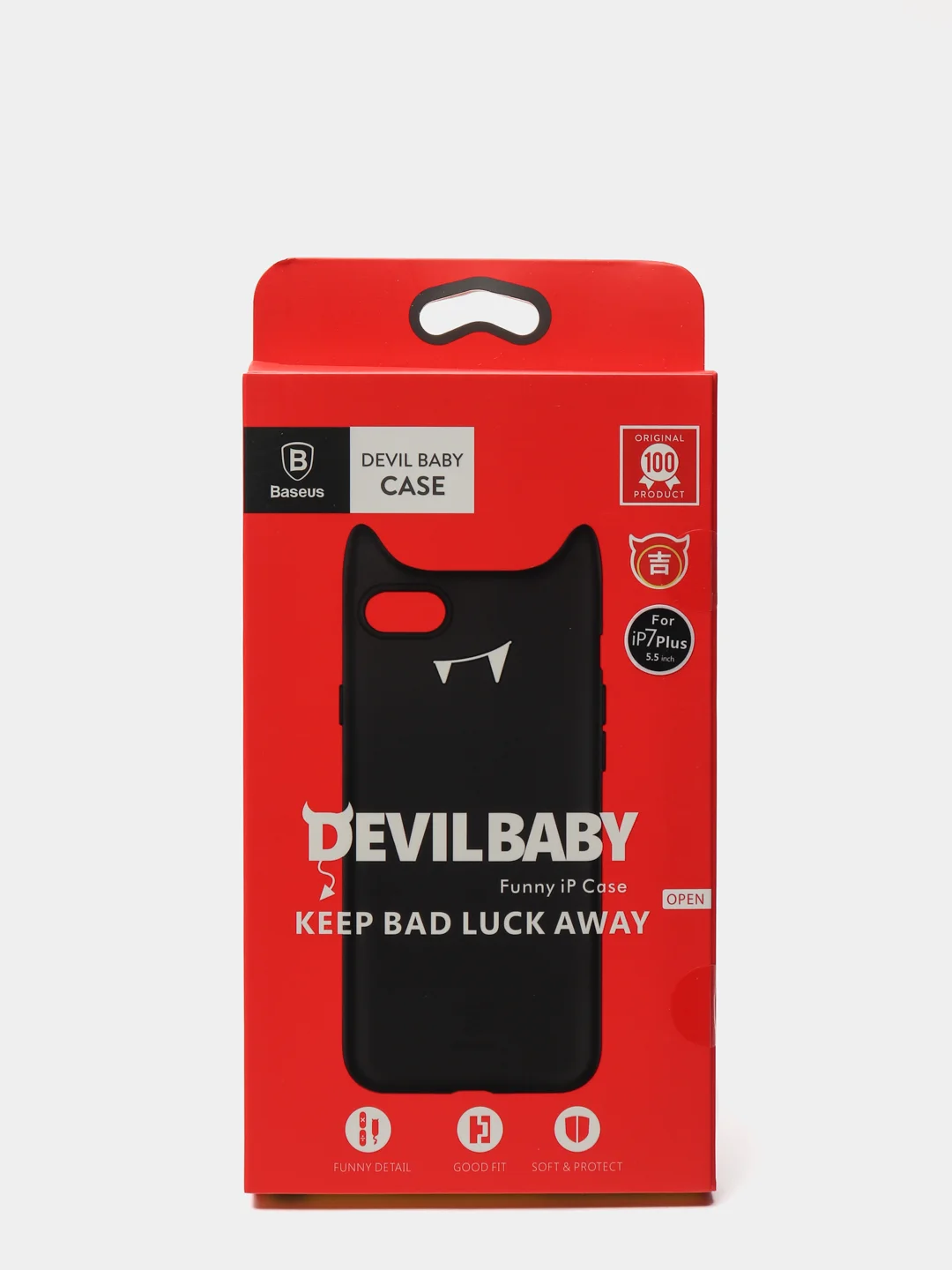 Красный чехол силиконовый Baseus Devil Baby iPhone 7 / 7 Plus / 8 / 8 Plus / SE 2020