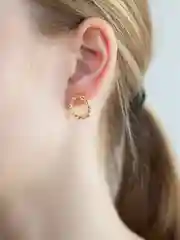 Серьги-гвоздики круглые, мятые