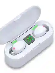 Белый беспроводные наушники, TWS F9, сенсорные Bluetooth
