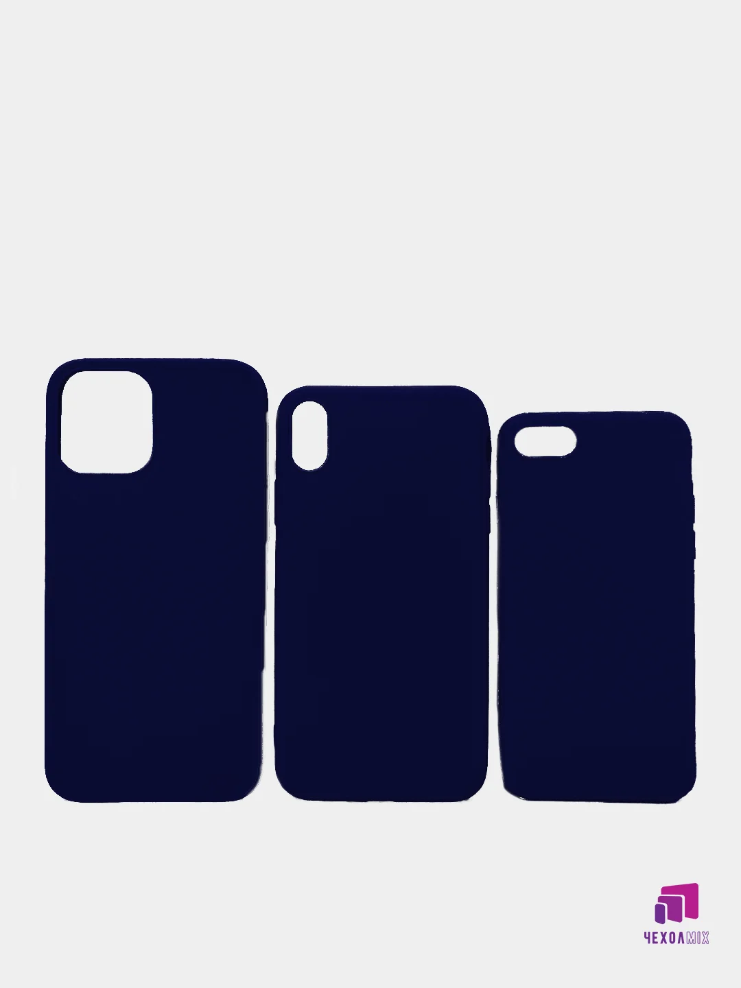 Темно-синий чехол iPhone 7/8 SE(2020), 7+/8+, XR, 11, 12 mini, 12/12 pro, 12 pro max, силиконовый