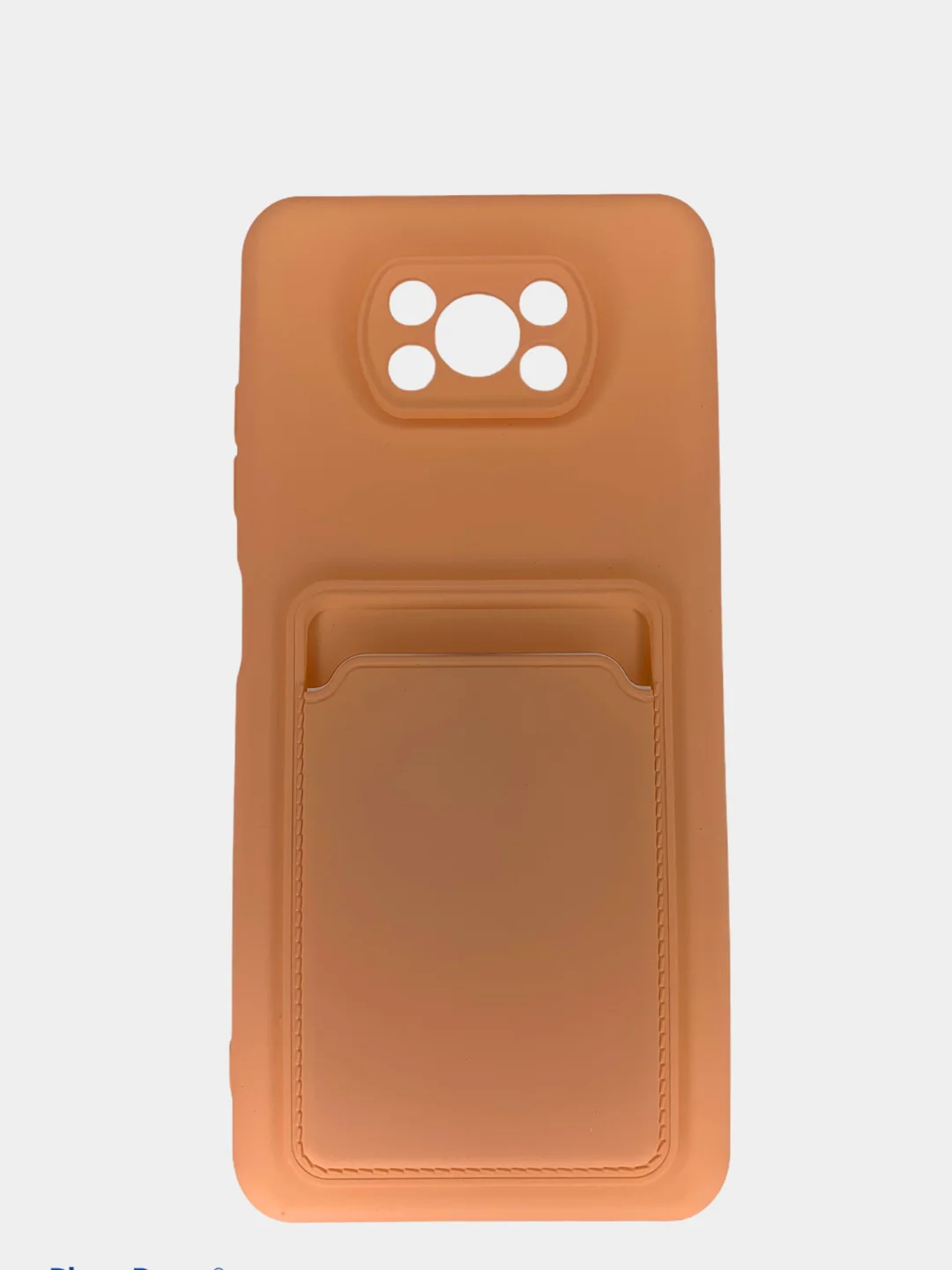 Коралловый меланж чехол Poco X3 / Poco X3 Pro (Поко Х3 Про) силиконовый с карманом для карты