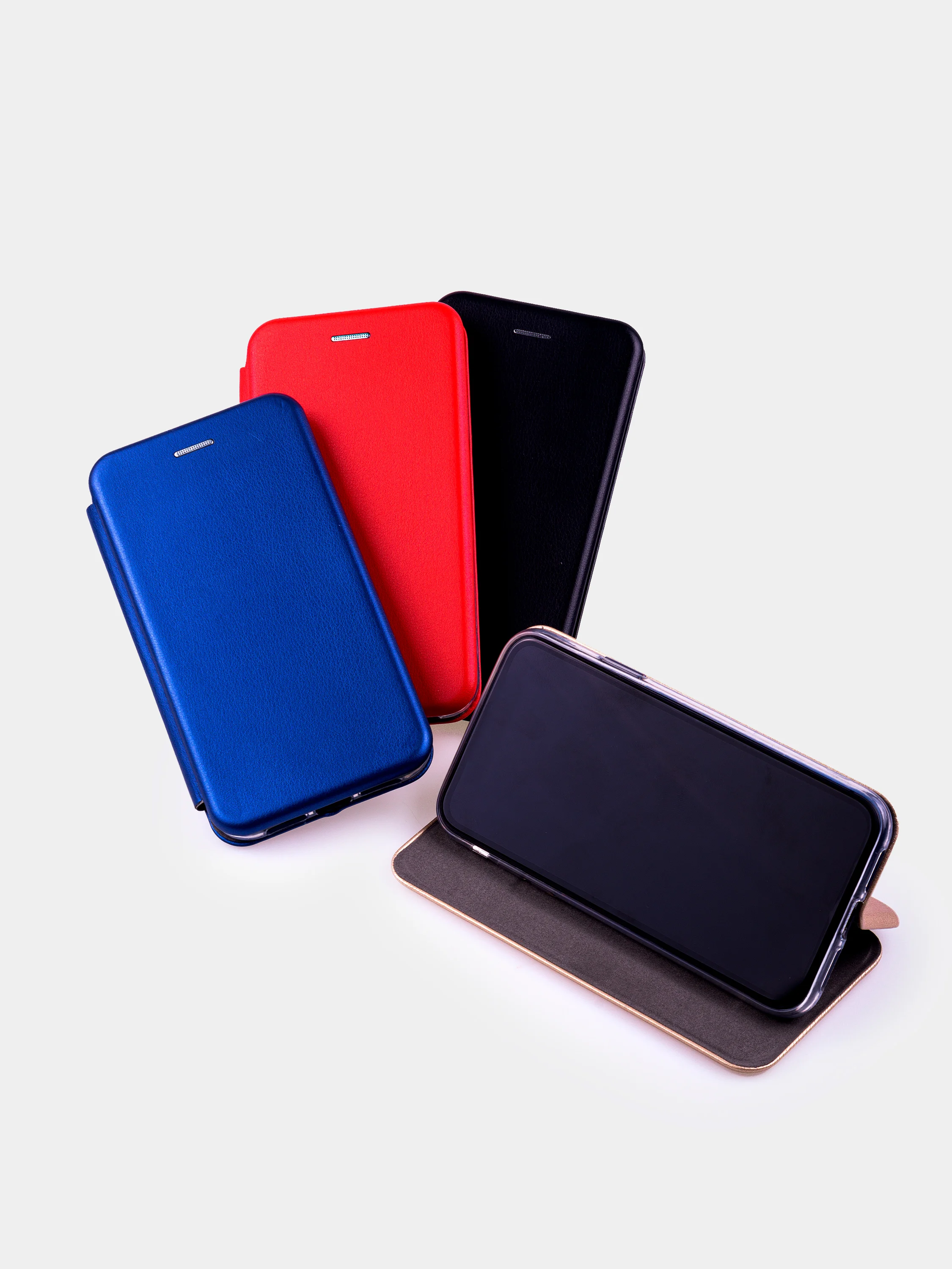 Черный чехол - книжка для Huawei Y5 2019/Y7 2019/P Smart/P30/P30 Pro/P40/P40 Lite, магнитный