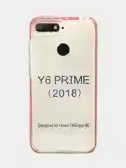 Голубой чехол силиконовый прозрачный, с цветной вставкой, для Honor Y6 Prime 2018 / Honor 7A Pro