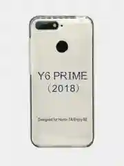 Голубой чехол силиконовый прозрачный, с цветной вставкой, для Honor Y6 Prime 2018 / Honor 7A Pro