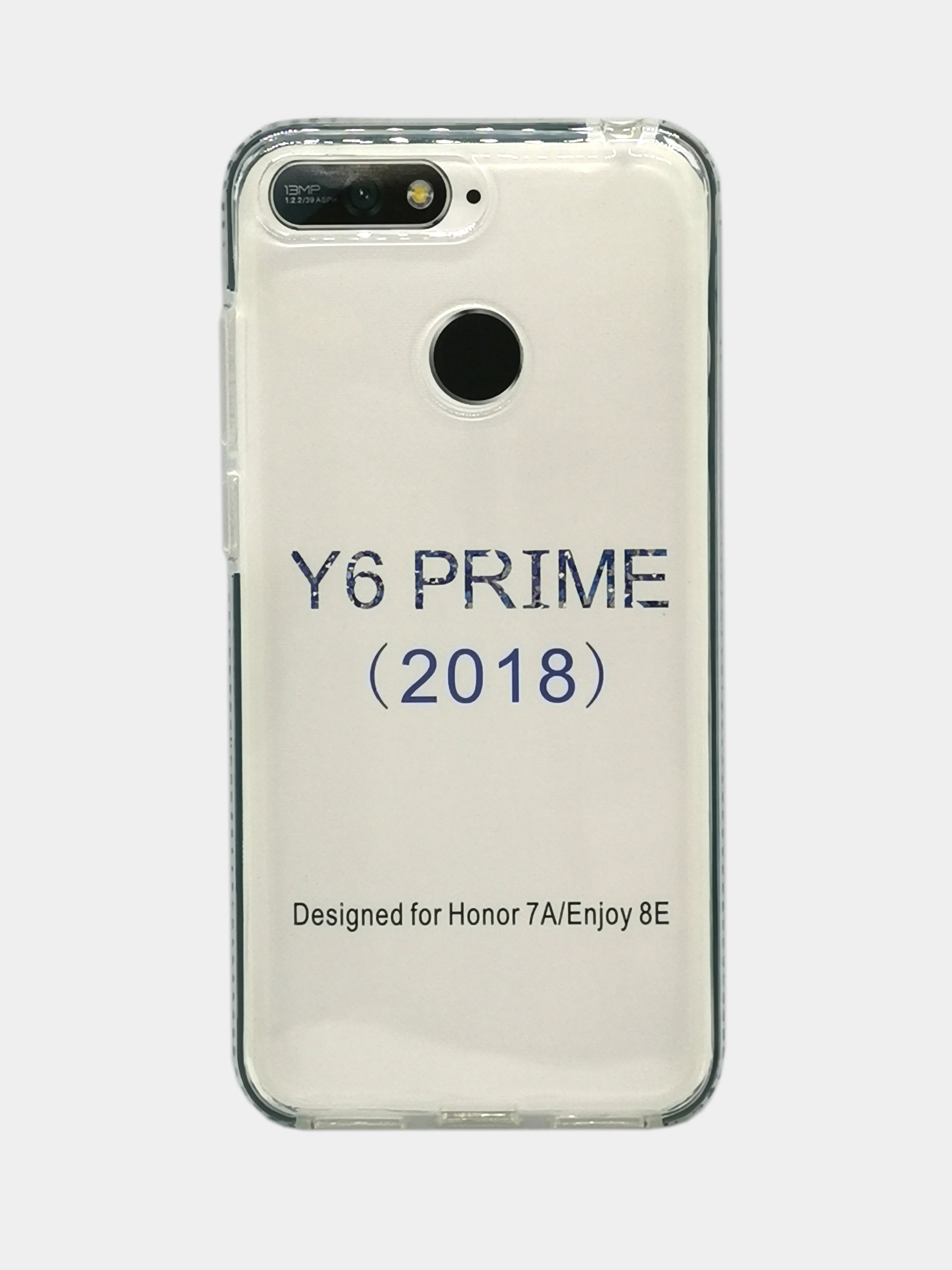 Черный чехол силиконовый прозрачный, с цветной вставкой, для Honor Y6 Prime 2018 / Honor 7A Pro