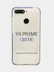 Синий чехол силиконовый прозрачный, с цветной вставкой, для Honor Y6 Prime 2018 / Honor 7A Pro