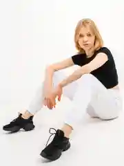 Женские белые спортивные штаны Lacos-98/10 на резинке