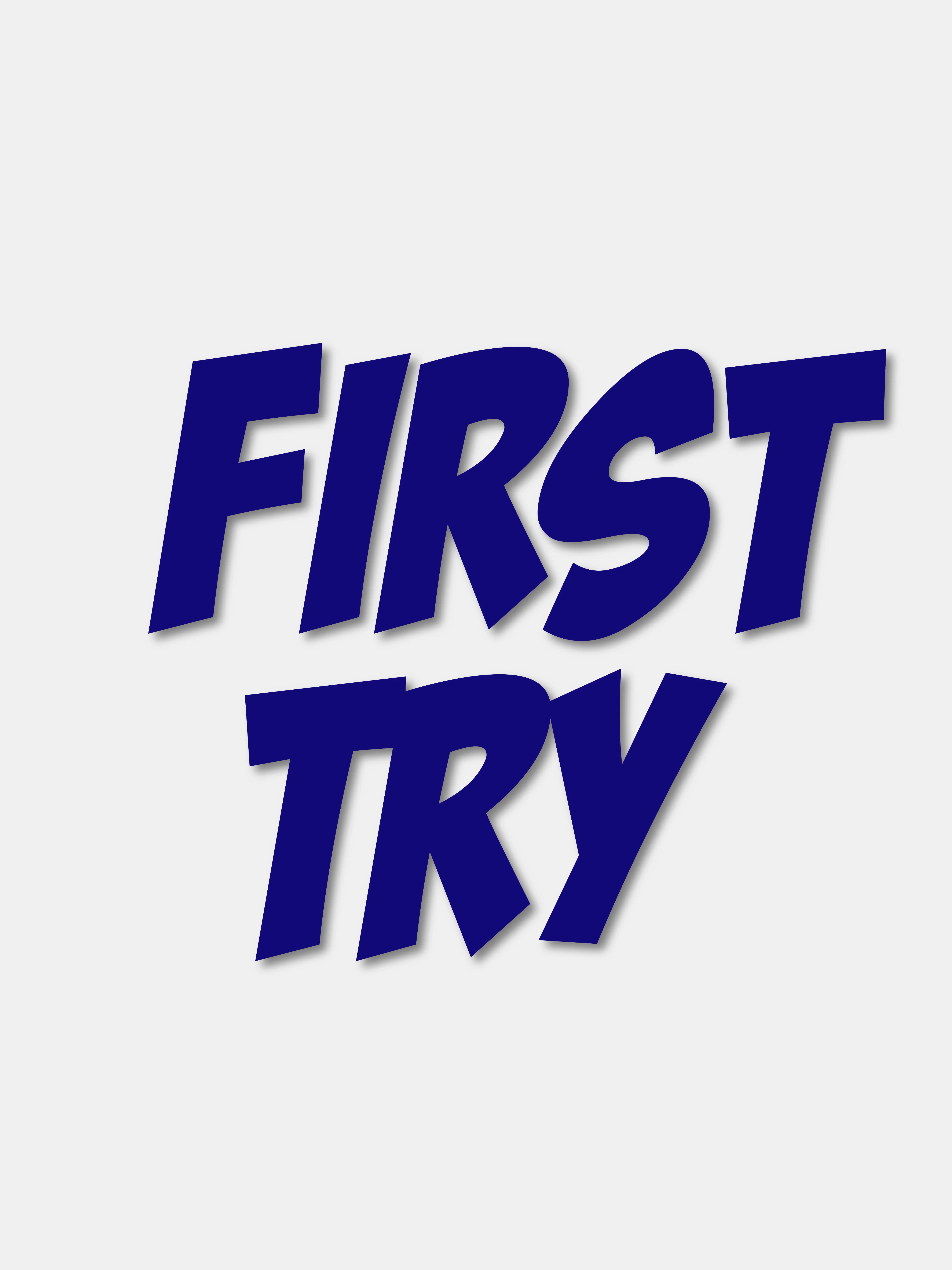 Синий наклейка "First Try"