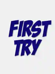 Синий наклейка "First Try"