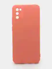 Оранжевый чехол силиконовый с микрофиброй и защитой камеры для Samsung Galaxy A02s (самсунг)