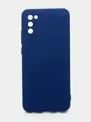 Темно-синий чехол силиконовый с микрофиброй и защитой камеры для Samsung Galaxy A02s (самсунг)