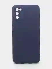 Синий меланж чехол силиконовый с микрофиброй и защитой камеры для Samsung Galaxy A02s (самсунг)