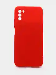 Красный чехол силиконовый с микрофиброй и защитой камеры для Xiaomi Poco M3 (покофон)