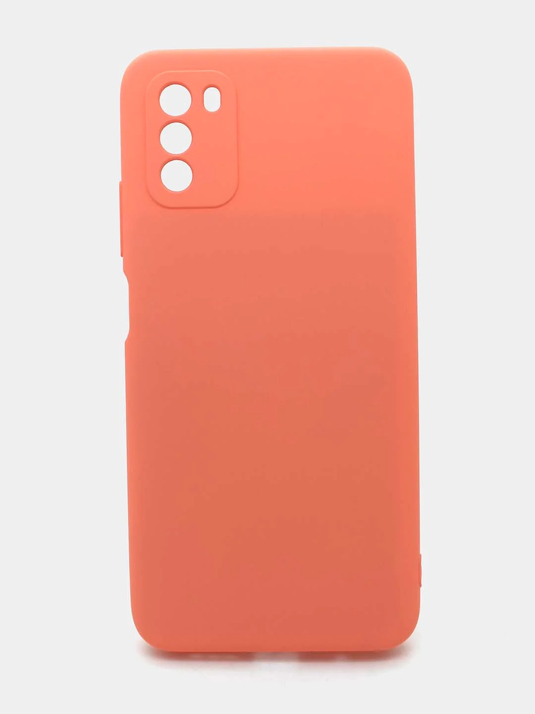 Оранжевый чехол силиконовый с микрофиброй и защитой камеры для Xiaomi Poco M3 (покофон)