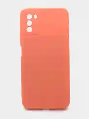 Оранжевый чехол силиконовый с микрофиброй и защитой камеры для Xiaomi Poco M3 (покофон)