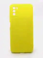 Желтый чехол силиконовый с микрофиброй и защитой камеры для Xiaomi Poco M3 (покофон)