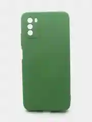 Лесной зеленый чехол силиконовый с микрофиброй и защитой камеры для Xiaomi Poco M3 (покофон)