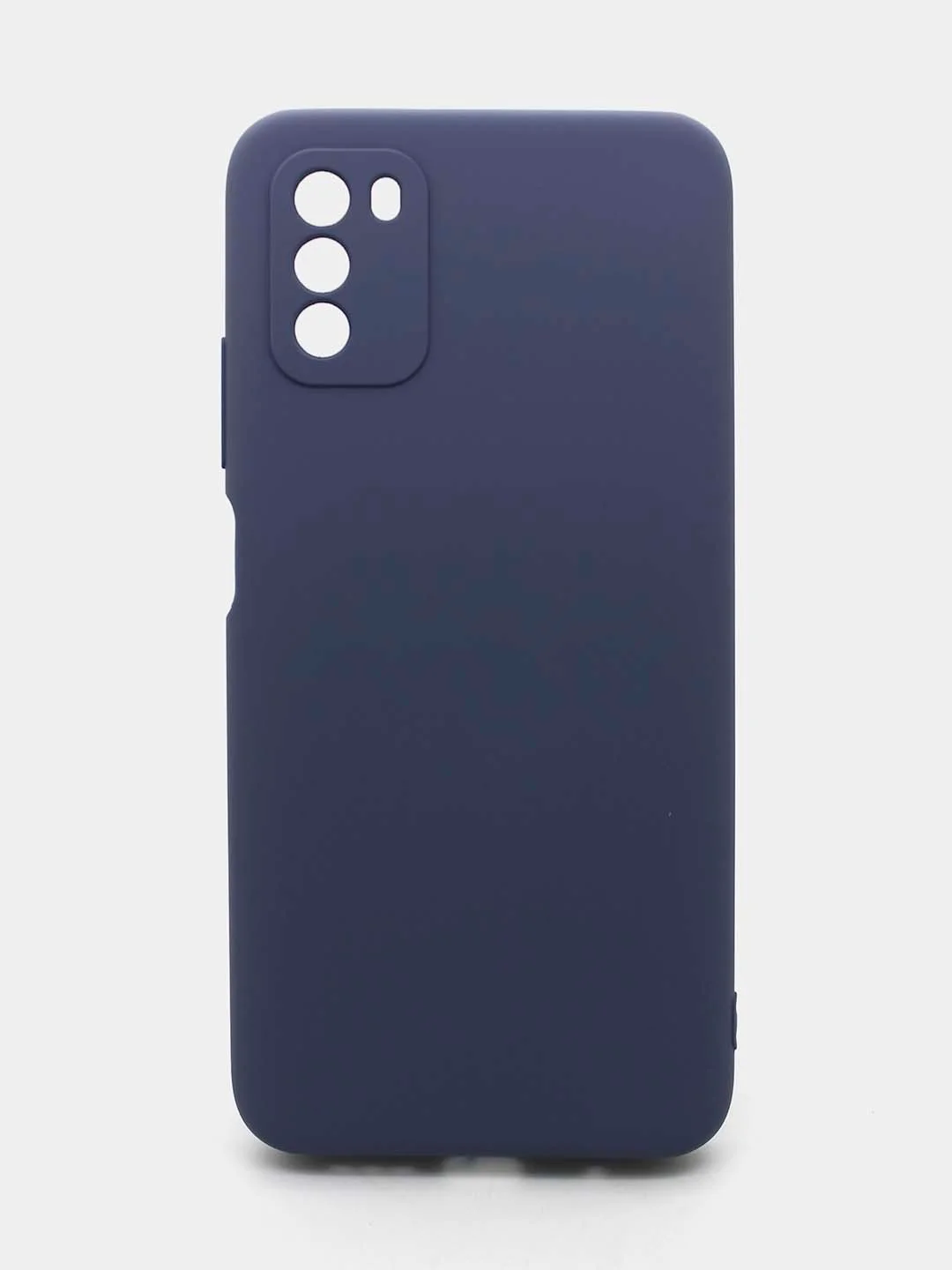 Синий меланж чехол силиконовый с микрофиброй и защитой камеры для Xiaomi Poco M3 (покофон)