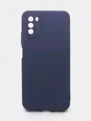 Синий меланж чехол силиконовый с микрофиброй и защитой камеры для Xiaomi Poco M3 (покофон)