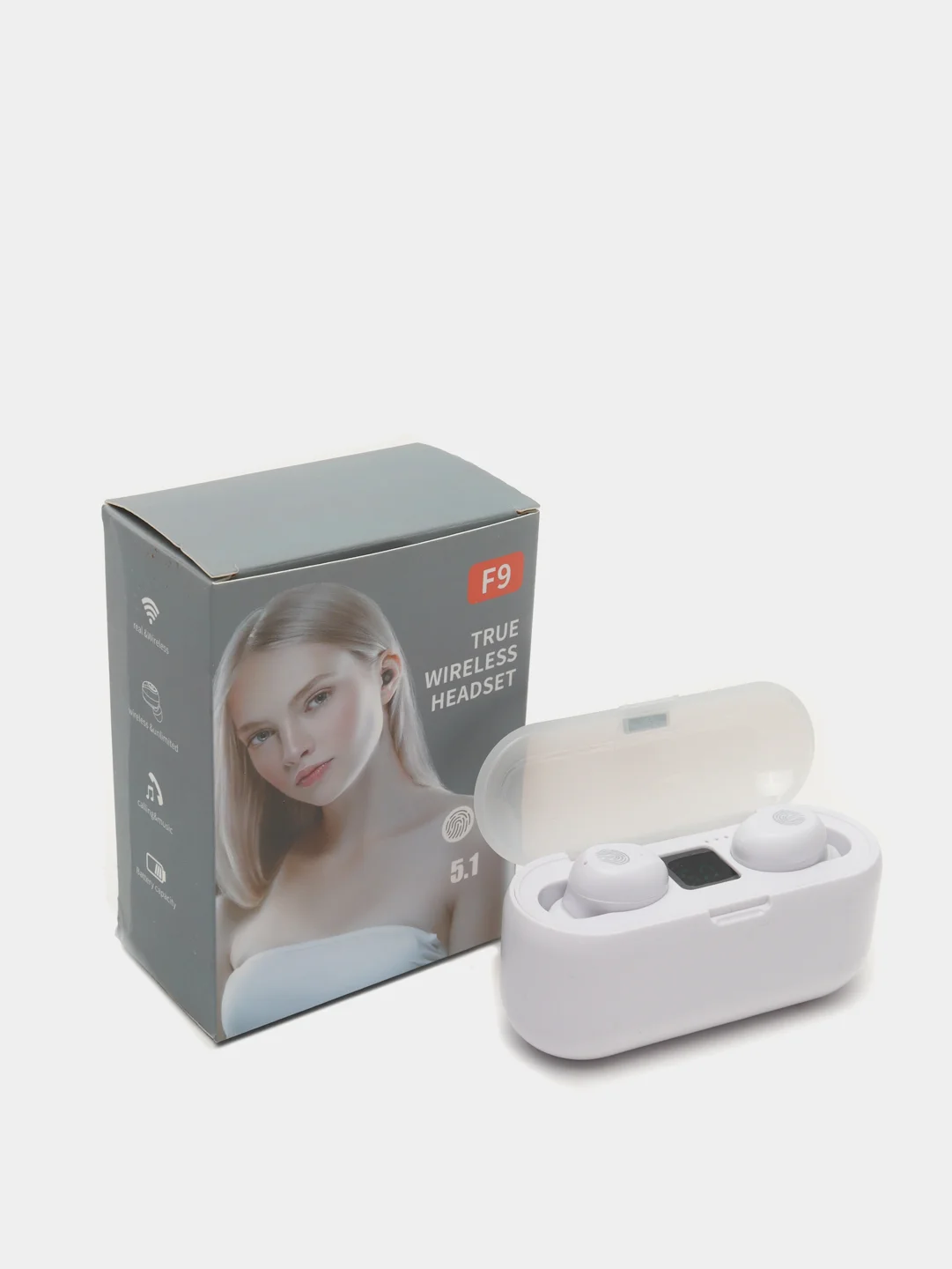 Беспроводные наушники F9 Bluetooth 5.0 Power Bank 1200mAh TWS