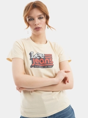 Футболка женская Lee Crew Neck Tee Bleached Sand с принтом