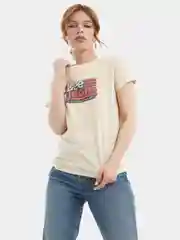 Футболка женская Lee Crew Neck Tee Bleached Sand с принтом